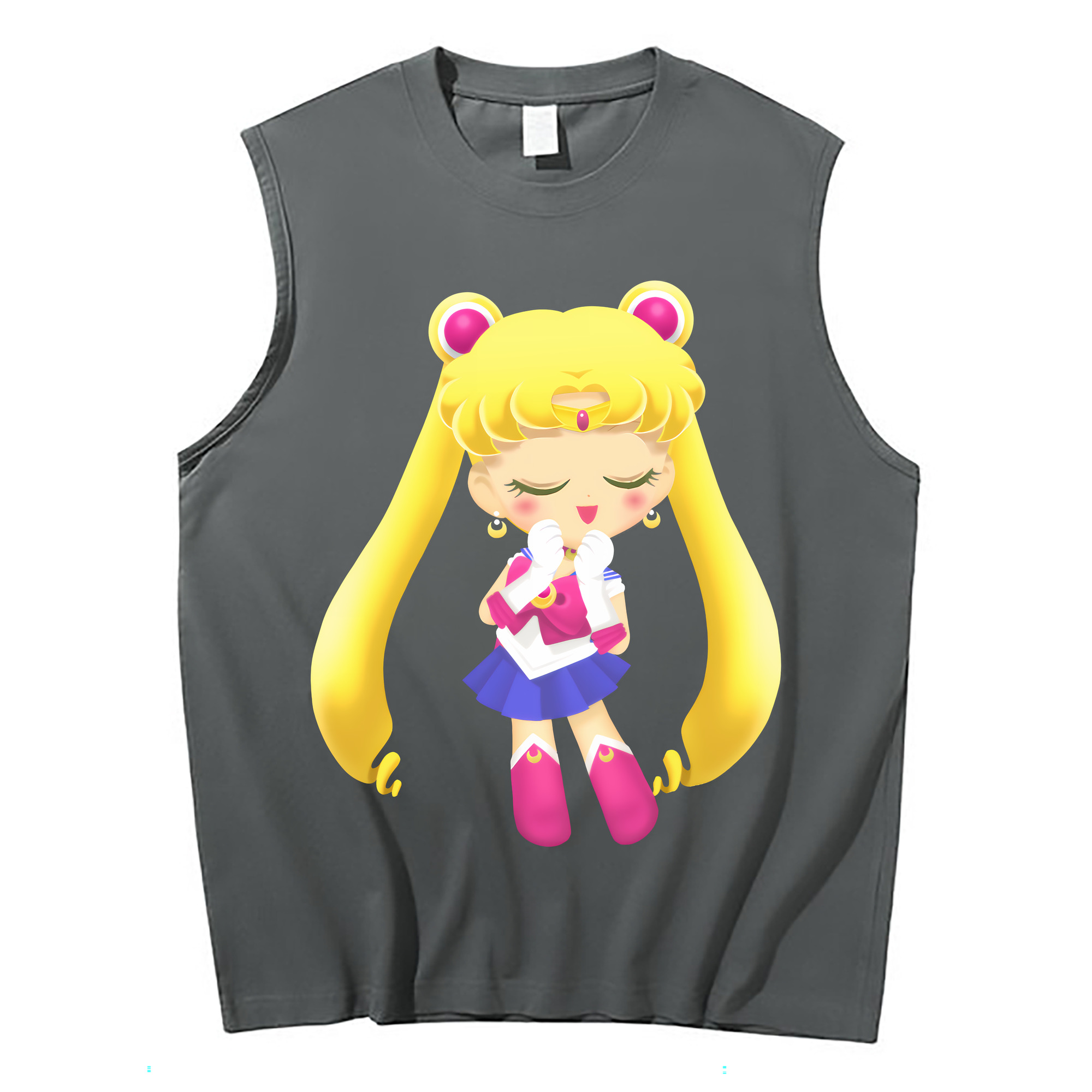 （画像用） 美少女戦士セーラームーン 月野 うさぎ つきの うさぎ Sailor Moon Tsukino Usagi コットン100％タンクトップ（フロントプリント）